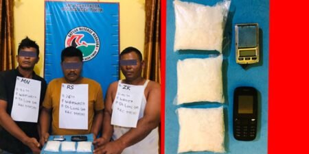 Satresnarkoba Polres Aceh Timur Ringkus Tiga Bandar Narkotika Jenis Sabu