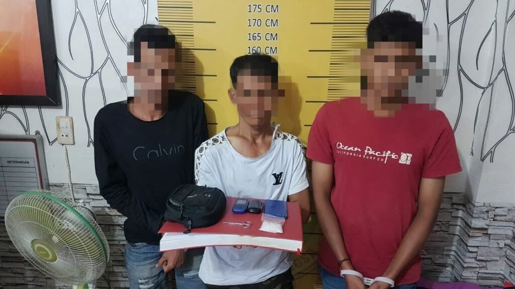 Tiga Pemuda di Langsa Ditangkap Polisi 25 Gram Sabu Diamankan