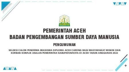 Seleksi Calon Penerima Beasiswa Diploma Aceh Carong Tahun Anggaran 2022, Cek Lokasi Masing-masing