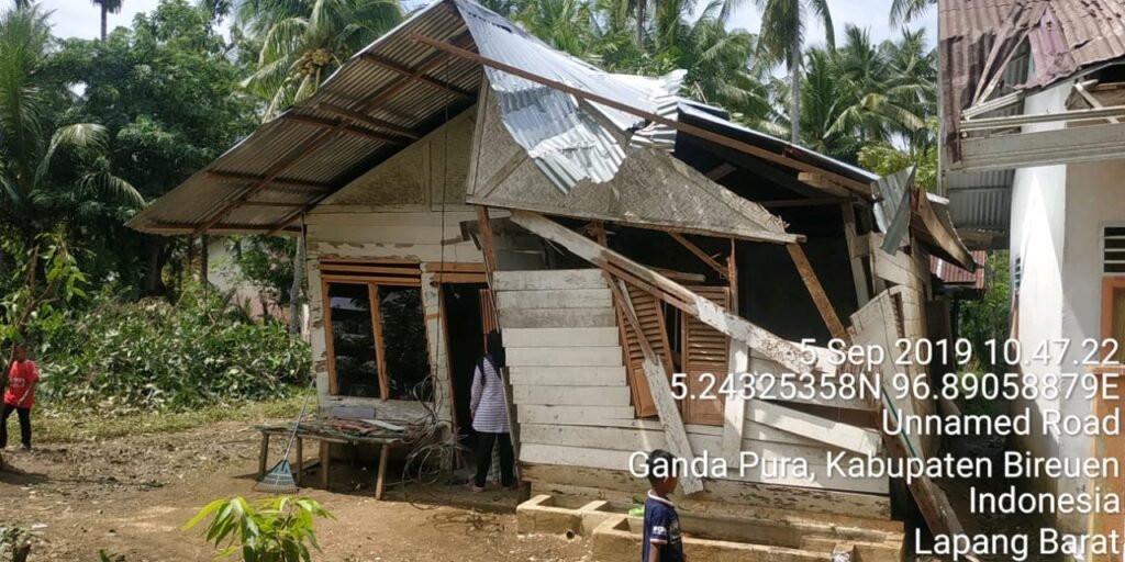 Hujan dan Angin Kencang 14 Rumah Warga Rusak di Aceh Timur