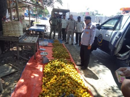 Dishub dan Satpol-PP Aceh Utara Tertibkan Pedagang Buah Dipinggir Jalan Lintas Sumatra