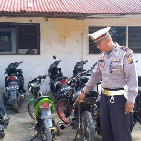 Sambut Lebaran Qurban, Polres Aceh Timur Amankan Puluhan Motor Kenalpot Brong