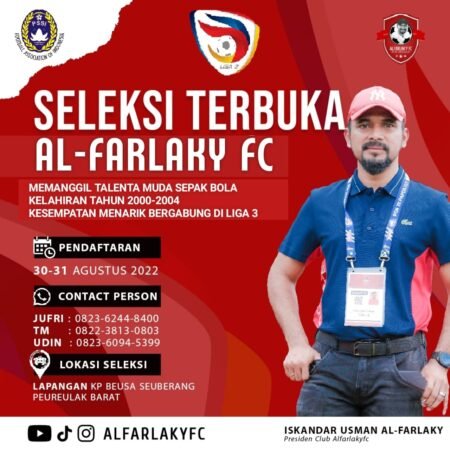 Hadapi Liga 3 Al-Farlaky FC Buka Seleksi Terbuka Pemain