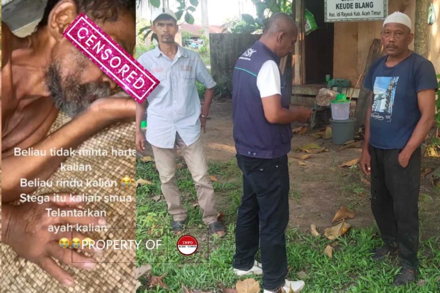 Kasus ‘Ayah Sakit Sendirian’ Direspon TKSK Idi. Keuchik Keude Blang: Anaknya Sudah Dihubungi Berulangkali