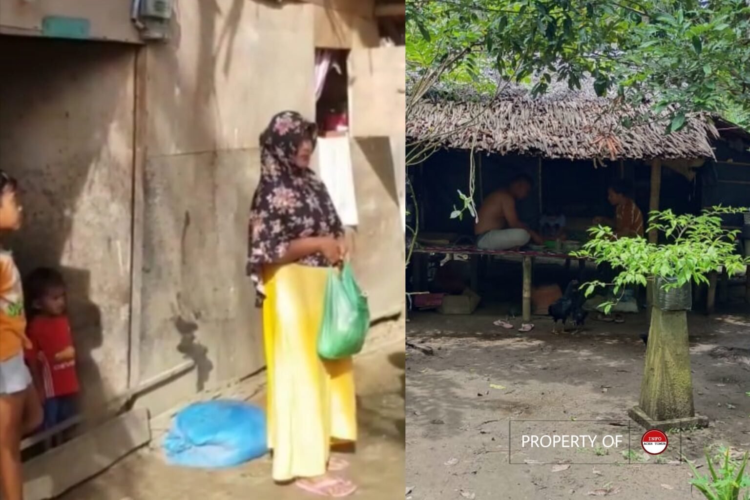 Dua Keluarga Miskin, Hidup di Rumah Tak Layak Huni di Aceh Timur