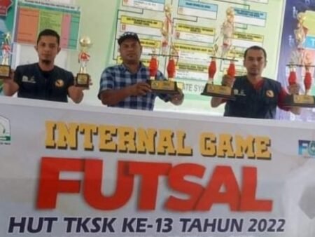 Internal Game Futsal Warnai HUT TKSK ke 13 di Aceh Timur