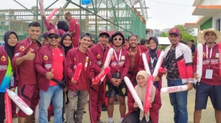 Antusias Suporter Aceh Timur Pada Pekan Olahraga yang ke XIV di Kabupaten Pidie