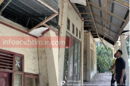 Bangunan Sekolah Dasar Simpang Dama, Aceh Timur Menanti Roboh