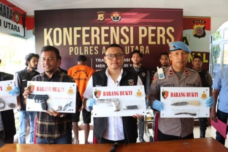 2 Pucuk Senjata Ilegal dan Pemiliknya Diringkus ke Polres Aceh Utara