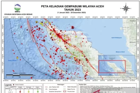 BMKG: Selama 2023, Aceh Diguncang 1.202 Gempa Bumi