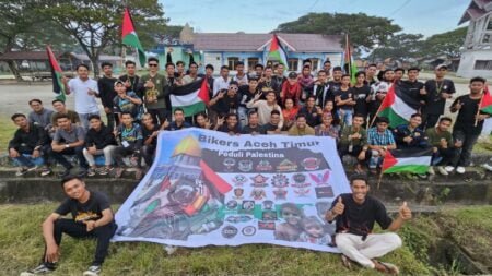 Bikers Aceh Timur Galang Dana untuk Palestina di Jalanan, Kumpulkan Rp12 Juta