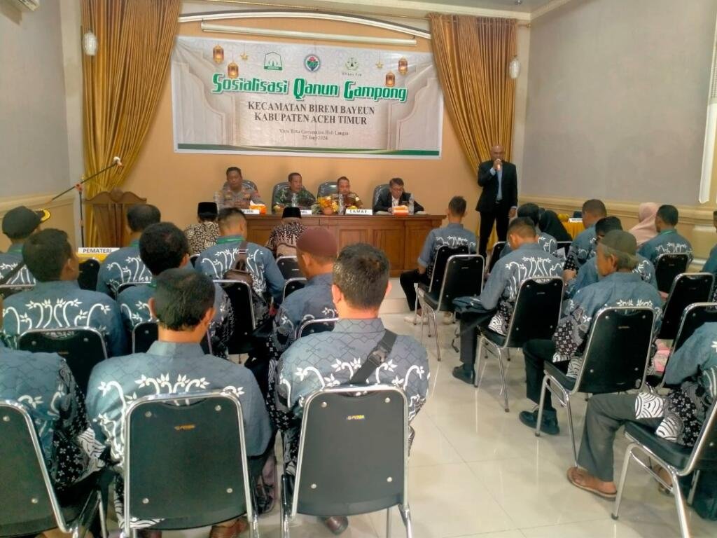 81 Perangkat Desa Birem Bayeun, Ikuti Sosialisasi Qanun Gampong