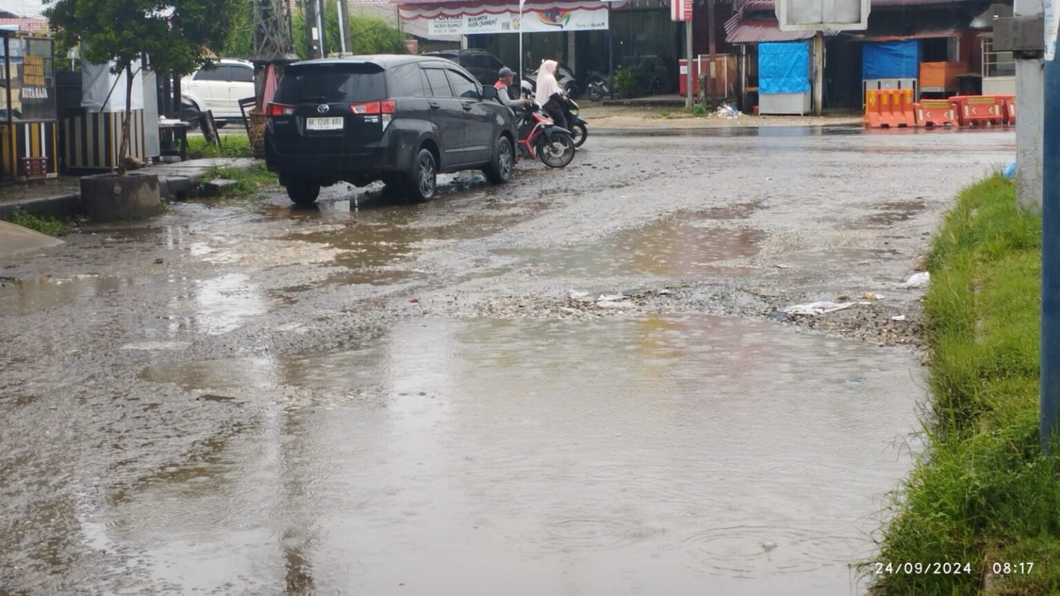 Pemkab Aceh Timur Didesak Perbaiki Jalan Kota Peureulak yang Kini Rusak Parah
