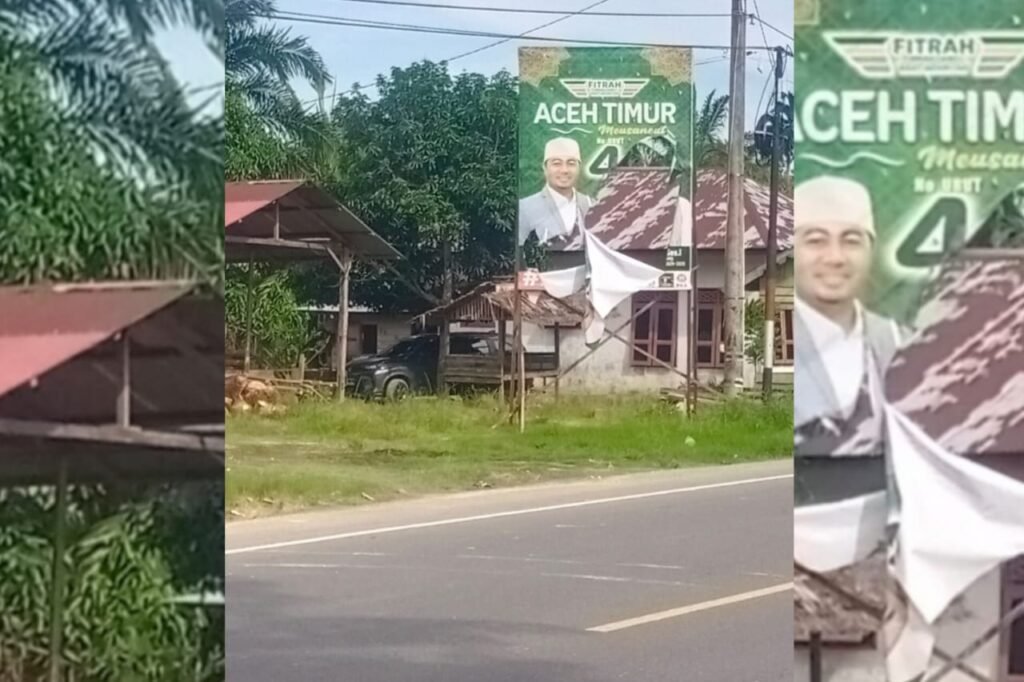 Baliho Dirusak OTK, Calon Bupati Aceh Timur Firman Dandy dan Abati Ajak Pendukung Tetap Tenang
