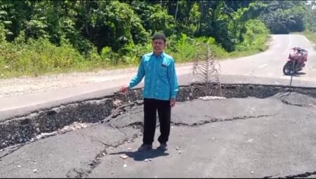 Jalan Lintas Kabupaten Antar Aceh Timur dengan Blangkejeren Amblas Belum Diperbaiki