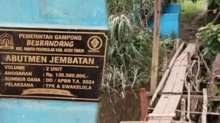 Misteri Proyek Abutmen Jembatan di Aceh Timur Rp 136 Juta