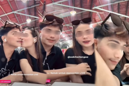 Viral, Remaja Langsa Berbuat Tak Senonoh di Tempat Umum Saat Live TikTok