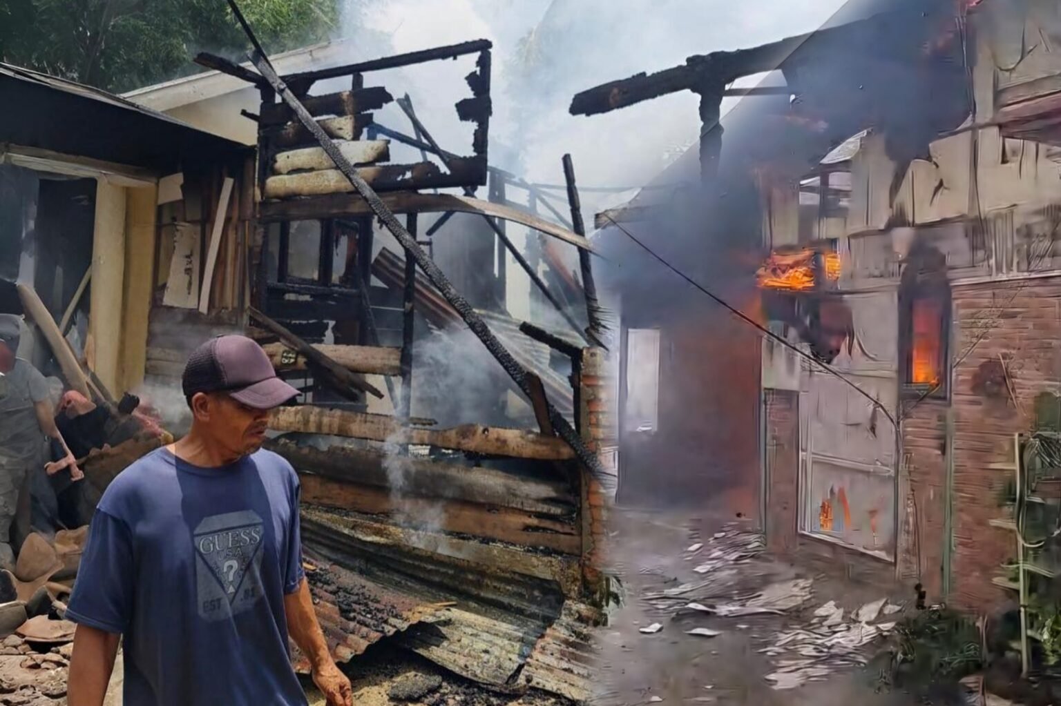 Sehari Jelang Lebaran, Tiga Rumah di Langsa Hangus, Empat Keluarga Kehilangan Tempat Tinggal