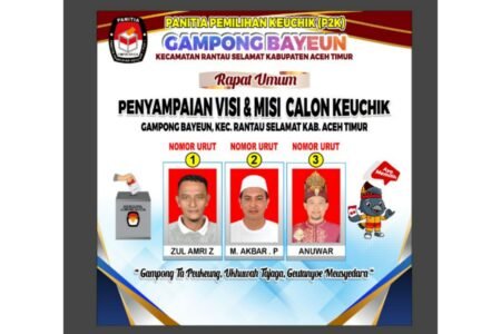 Tiga Calon Keuchik Gampong Bayeun Paparkan Visi-Misi dalam Rapat Umum Malam Ini