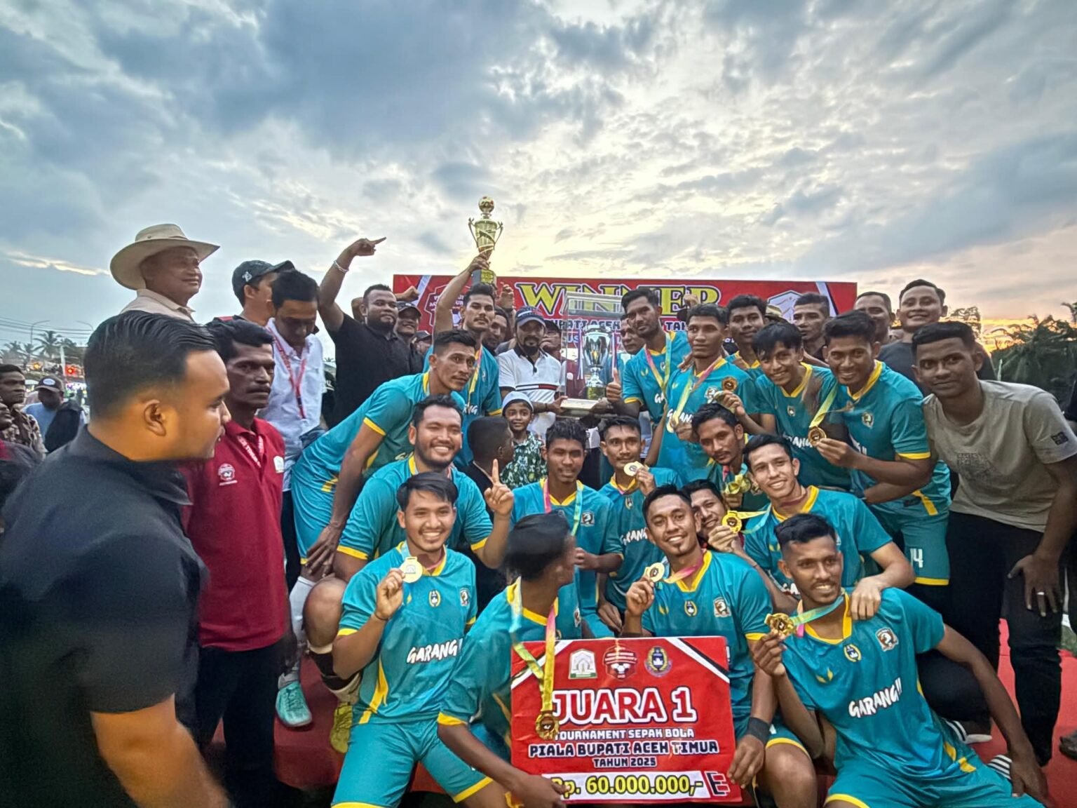 Pante Bidari Juara Piala Bupati Aceh Timur 2025 Setelah Menundukkan Peureulak Barat Lewat Adu Penalti