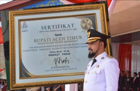 Bupati Al-Farlaky Terima Sertifikat Apresiasi Indeks Kualitas Data ASN dari BKN