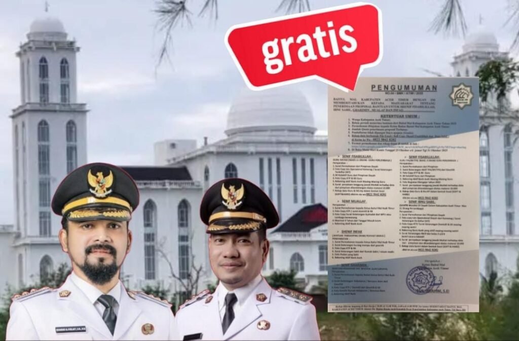 Baitul Mal Aceh Timur Buka Pendaftaran Bantuan 6 (Enam) Senif untuk Masyarakat