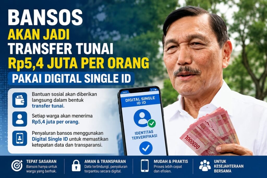 Luhut: Bansos Akan Jadi Transfer Tunai Rp5,4 Juta per Orang, Pakai Digital Single ID