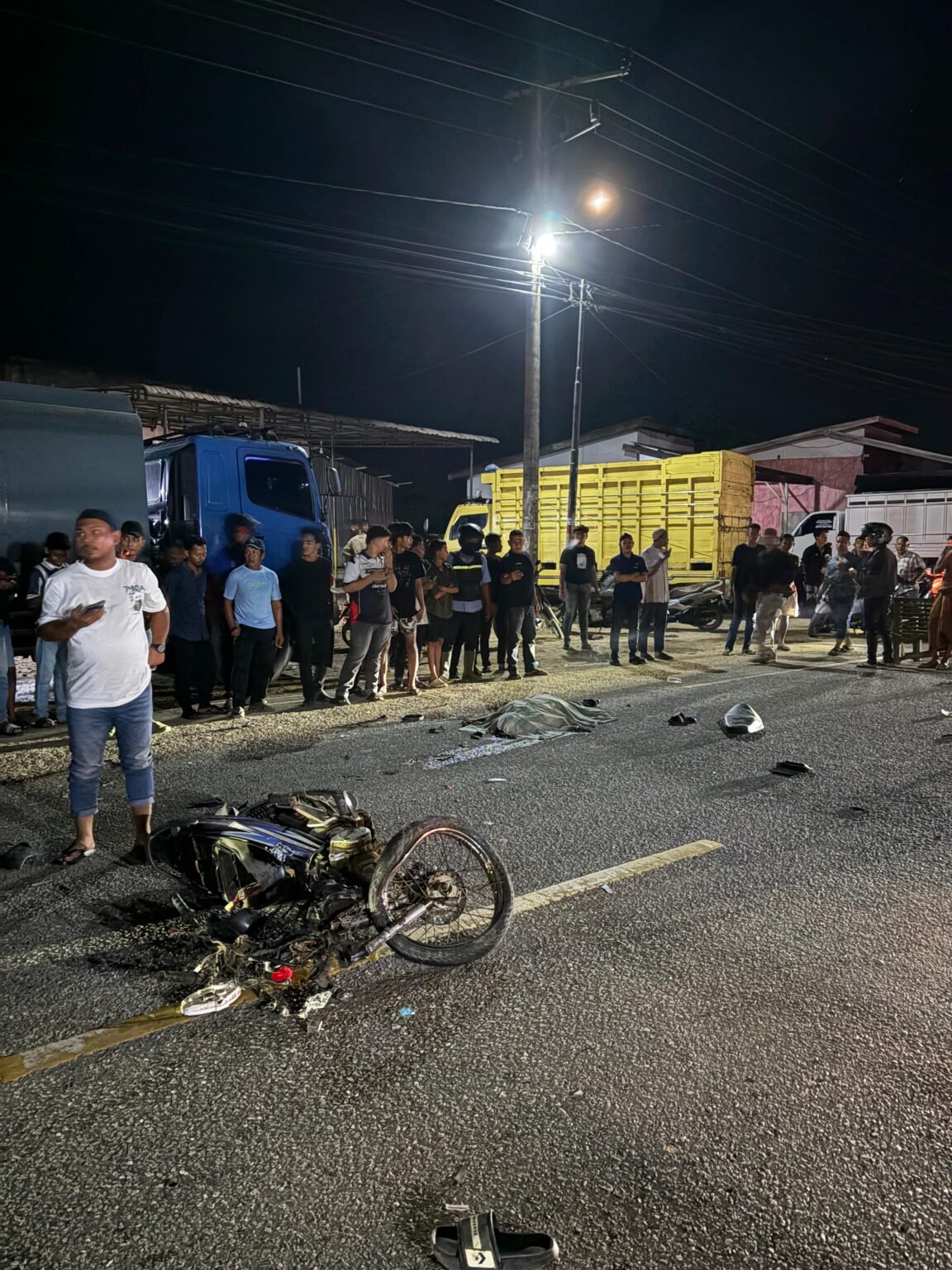 Kecelakaan di Medang Ara Bagok, Aceh Timur Meninggal 1 Orang, Kondisi Motor Rusak Parah