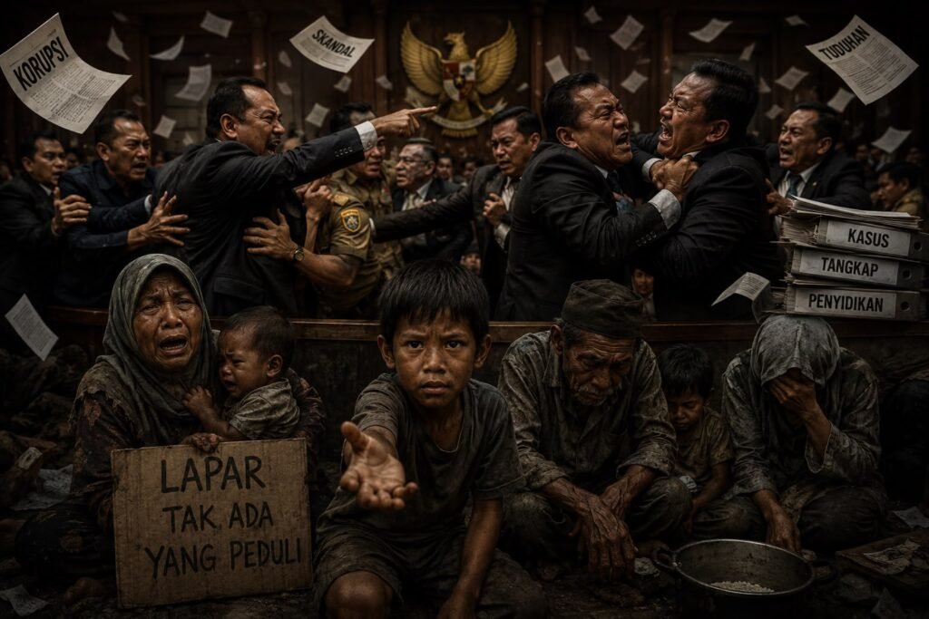 Penguasa Sibuk Saling Tikam, Rakyat Cuma Bisa Menunggu