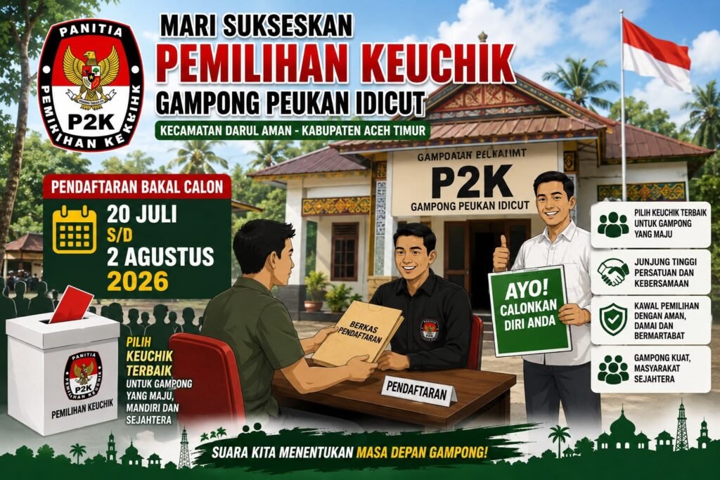 Panitia P2K Ajak Putra-Putri Terbaik Gampong Peukan Idi Cut Maju sebagai Calon Keuchik