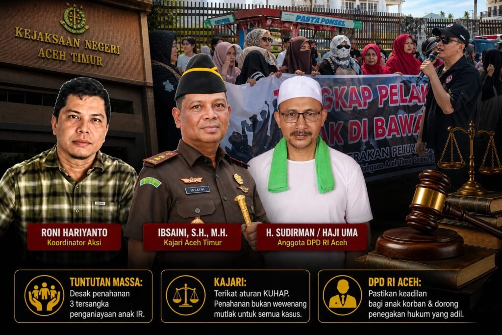 Puluhan Ibu-ibu Demo di Kejari Atim: Tangkap Pelaku Penganiayaan Anak di Bawah Umur