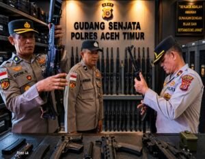 Wakapolres Aceh Timur Sidak Senjata Dinas, Ingatkan: “Ini Amanah, Bukan Mainan”