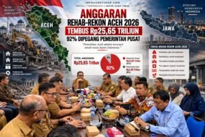 Anggaran Rehab-rekon Aceh 2026 Tembus Rp25,65 Triliun, 92% Dipegang Pemerintah Pusat