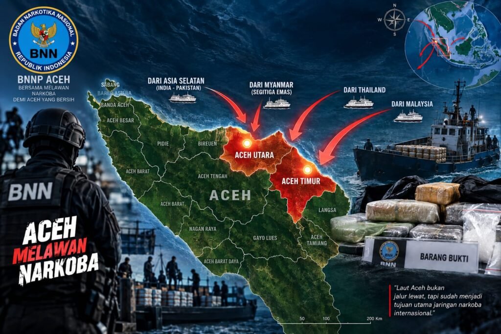 BNNP Aceh Ungkap Fakta Mencengangkan: Aceh Timur & Aceh Utara Jadi Pintu Masuk Utama Narkoba Internasional!