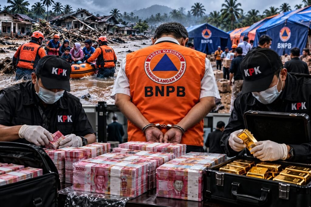MEMALUKAN! Di Tengah Bencana Melanda Negeri, Pejabat BNPB Korupsi Dana Siap Pakai, KPK Sita Uang Rp 1,4 M dan Emas Batangan